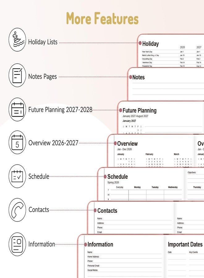 Forvencer مخطط فورفنسر الجيب 2026، مخططات أسبوعية وشهرية مع فواصل شهرية للحقيبة، 3.5 بوصة × 6 بوصات، من يناير 2026 إلى ديسمبر 2026، تقويم أكاديمي يومي صغير لطيف، شريط مطاطي، غلاف مقوى للنساء والمعلمات - Image 4